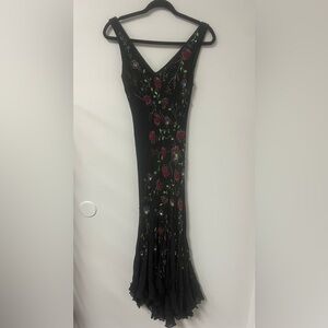 Vintage Sue Wong Nocturne 100% Silk Beaded Evening Gown